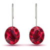 Oval Hidden Halo Ruby Earrings - Gemma No. 42