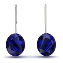 Oval Hidden Halo Sapphire Earrings - Gemma No. 60 image 1