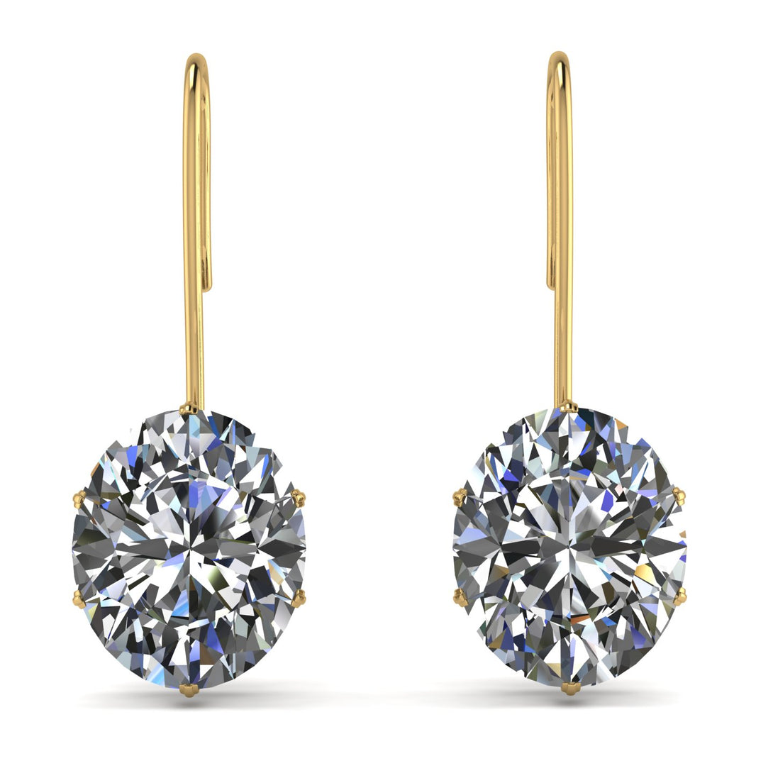 Oval Hidden Halo Diamond Earrings - Gemma No. 1