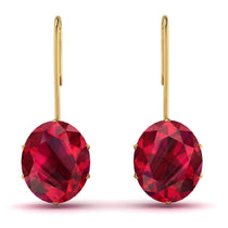 Oval Hidden Halo Ruby Earrings - Gemma No. 10 image 1