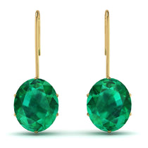 Oval Hidden Halo Emerald Earrings - Gemma No. 34 image 1