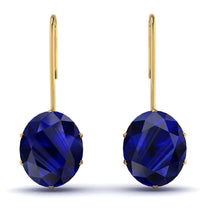 Oval Hidden Halo Sapphire Earrings - Gemma No. 43 image 1