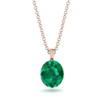 Oval Emerald Hidden Halo Necklace - Gemma No. 5 image 1