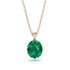 Oval Emerald Hidden Halo Necklace - Gemma No. 5 image 1