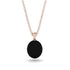 Oval Black Diamond Hidden Halo Necklace - Gemma No. 8