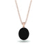 Oval Black Diamond Hidden Halo Necklace - Gemma No. 23