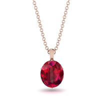 Oval Ruby Hidden Halo Necklace - Gemma No. 26 image 1