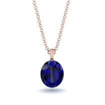 Oval Sapphire Hidden Halo Necklace - Gemma No. 29 image 1