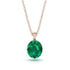 Oval Emerald Hidden Halo Necklace - Gemma No. 35