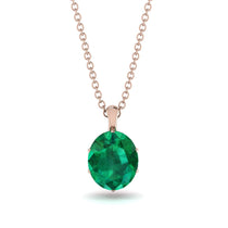 Oval Emerald Hidden Halo Necklace - Gemma No. 50 image 1