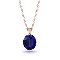 Oval Sapphire Hidden Halo Necklace - Gemma No. 59 image 1