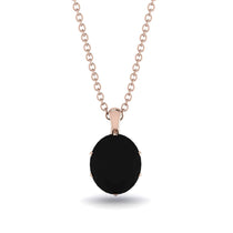 Oval Black Diamond Hidden Halo Necklace - Gemma No. 68 image 1