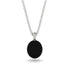 Oval Black Diamond Hidden Halo Necklace - Gemma No. 9
