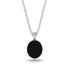 Oval Black Diamond Hidden Halo Necklace - Gemma No. 24