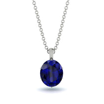Oval Sapphire Hidden Halo Necklace - Gemma No. 30 image 1