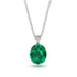 Oval Emerald Hidden Halo Necklace - Gemma No. 36