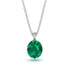Oval Emerald Hidden Halo Necklace - Gemma No. 66 image 1