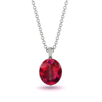 Oval Ruby Hidden Halo Necklace - Gemma No. 72 image 1