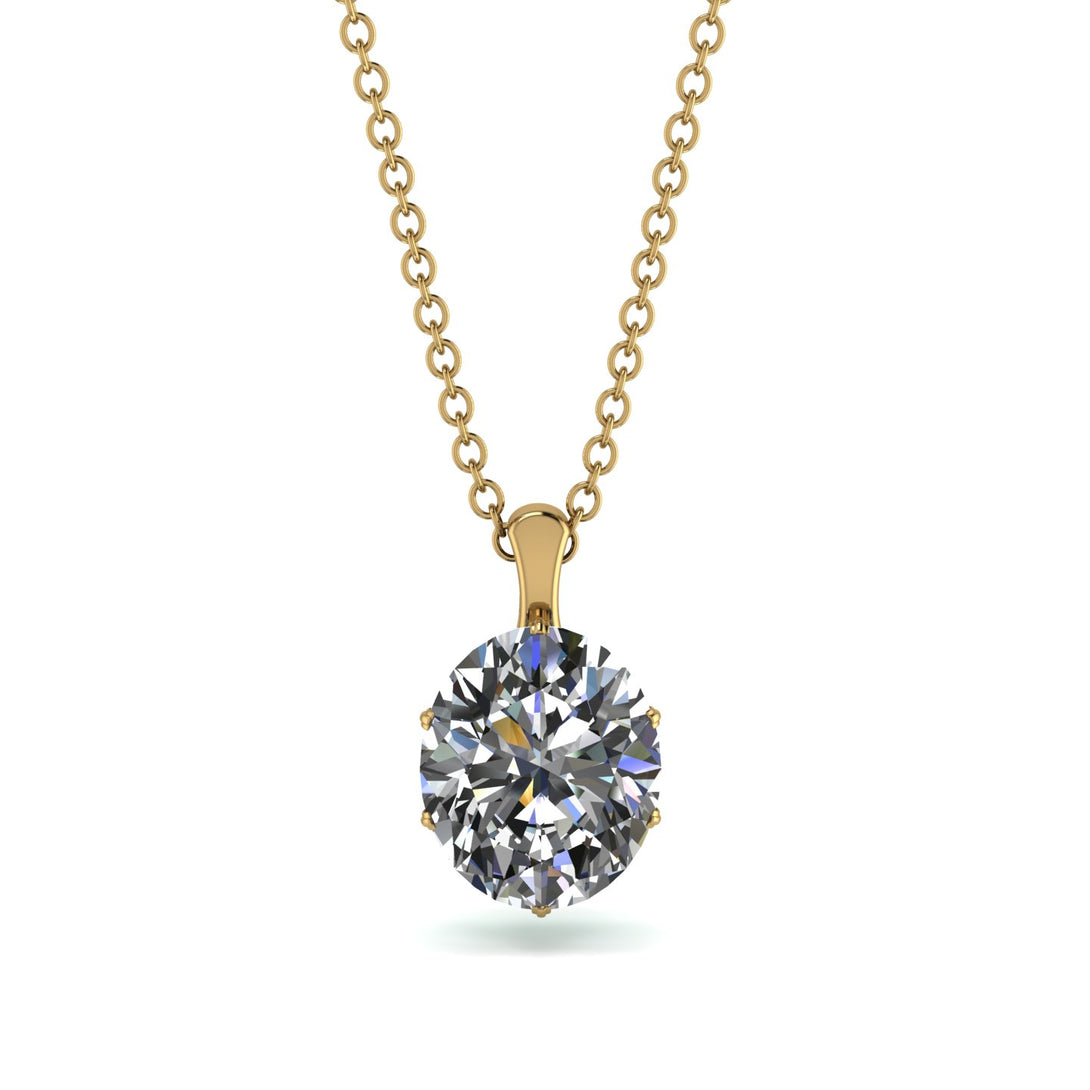 Oval Diamond Hidden Halo Necklace - Gemma No. 16