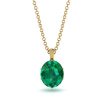 Oval Emerald Hidden Halo Necklace - Gemma No. 19 image 1