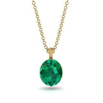 Oval Emerald Hidden Halo Necklace - Gemma No. 49 image 1