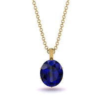 Oval Sapphire Hidden Halo Necklace - Gemma No. 58 image 1