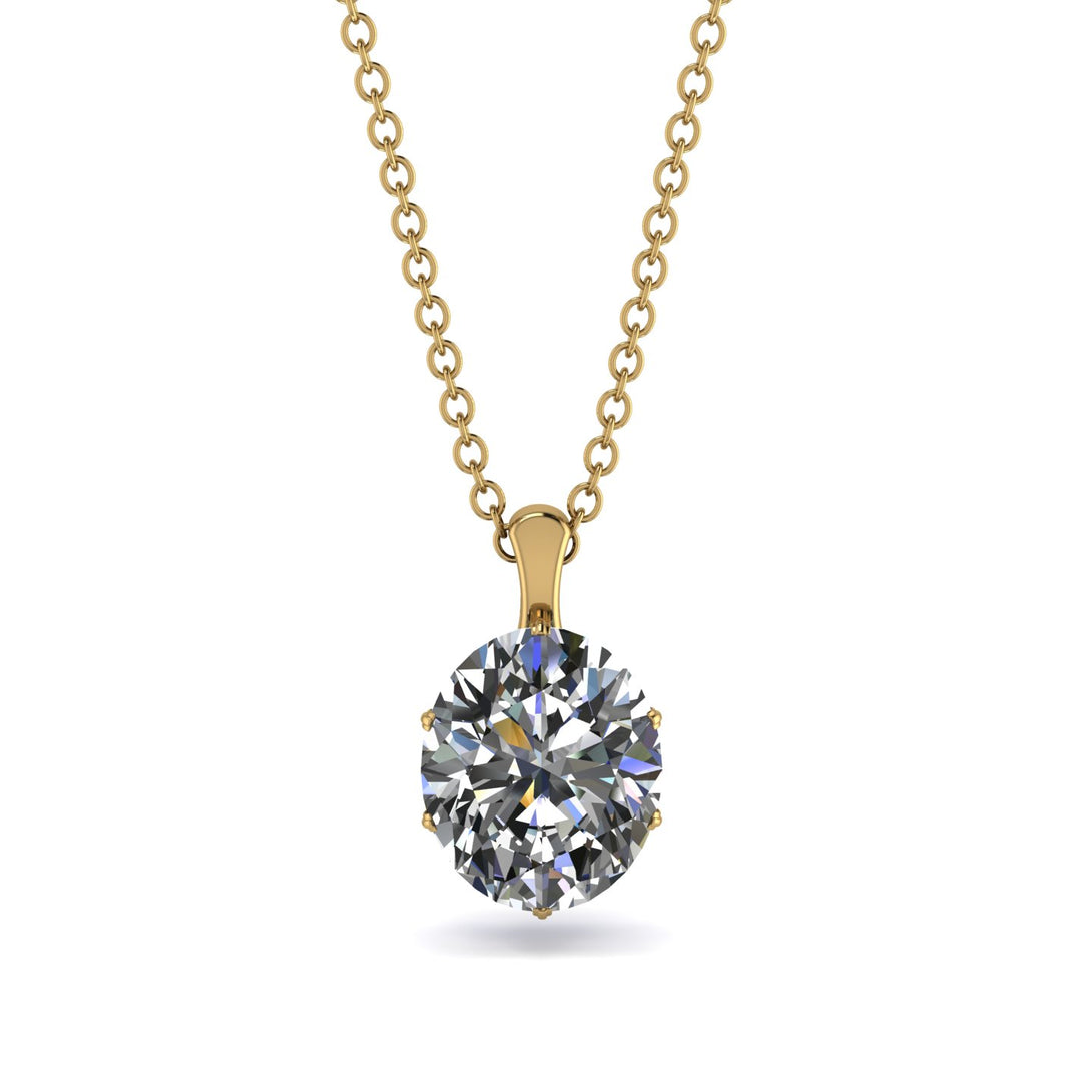 Oval Diamond Hidden Halo Necklace - Gemma No. 61