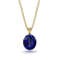 Oval Sapphire Hidden Halo Necklace - Gemma No. 73 image 1