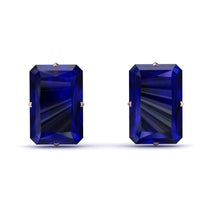 Hidden Halo Emerald Cut Sapphire Earrings - Vanessa No. 74 image 1