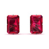 Hidden Halo Emerald Cut Ruby Earrings - Vanessa No. 42