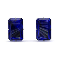 Hidden Halo Emerald Cut Sapphire Earrings - Vanessa No. 45 image 1