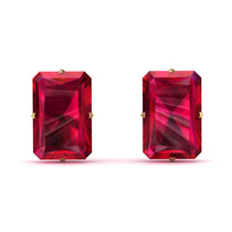 Hidden Halo Emerald Cut Ruby Earrings - Vanessa No. 10 image 1