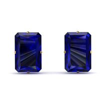 Hidden Halo Emerald Cut Sapphire Earrings - Vanessa No. 58 image 1
