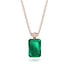 Hidden Halo Emerald Cut Emerald Necklace - Vanessa No. 5