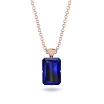 Hidden Halo Emerald Cut Sapphire Necklace - Vanessa No. 14 image 1