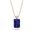 Hidden Halo Emerald Cut Sapphire Necklace - Vanessa No. 14 image 1