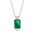 Hidden Halo Emerald Cut Emerald Necklace - Vanessa No. 35 image 1
