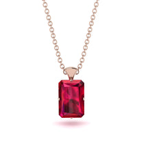 Hidden Halo Emerald Cut Ruby Necklace - Vanessa No. 56 image 1