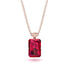 Hidden Halo Emerald Cut Ruby Necklace - Vanessa No. 56 image 1