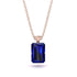 Hidden Halo Emerald Cut Sapphire Necklace - Vanessa No. 59 image 1