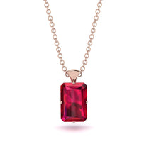 Hidden Halo Emerald Cut Ruby Necklace - Vanessa No. 71 image 1