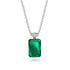 Hidden Halo Emerald Cut Emerald Necklace - Vanessa No. 6 image 1