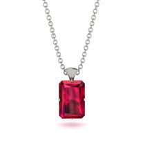 Hidden Halo Emerald Cut Ruby Necklace - Vanessa No. 12 image 1