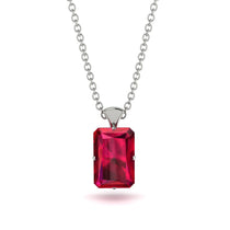 Hidden Halo Emerald Cut Ruby Necklace - Vanessa No. 42 image 1