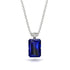 Hidden Halo Emerald Cut Sapphire Necklace - Vanessa No. 45