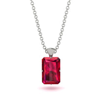 Hidden Halo Emerald Cut Ruby Necklace - Vanessa No. 57 image 1