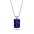 Hidden Halo Emerald Cut Sapphire Necklace - Vanessa No. 60 image 1
