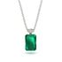 Hidden Halo Emerald Cut Emerald Necklace - Vanessa No. 66