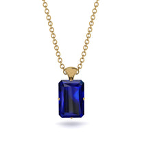 Hidden Halo Emerald Cut Sapphire Necklace - Vanessa No. 13 image 1