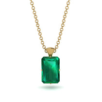 Hidden Halo Emerald Cut Emerald Necklace - Vanessa No. 34 image 1